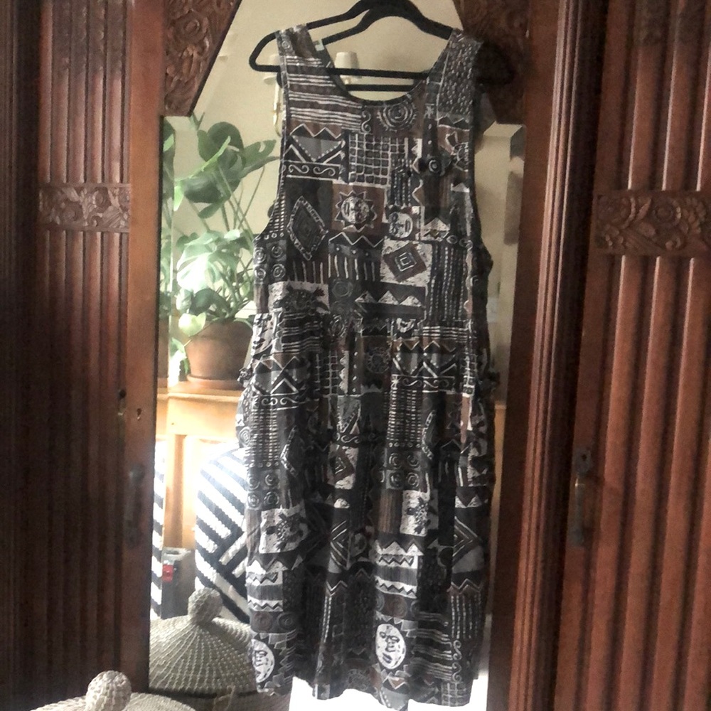 Vintage 1980s Tank Dress w/Pockets Size S